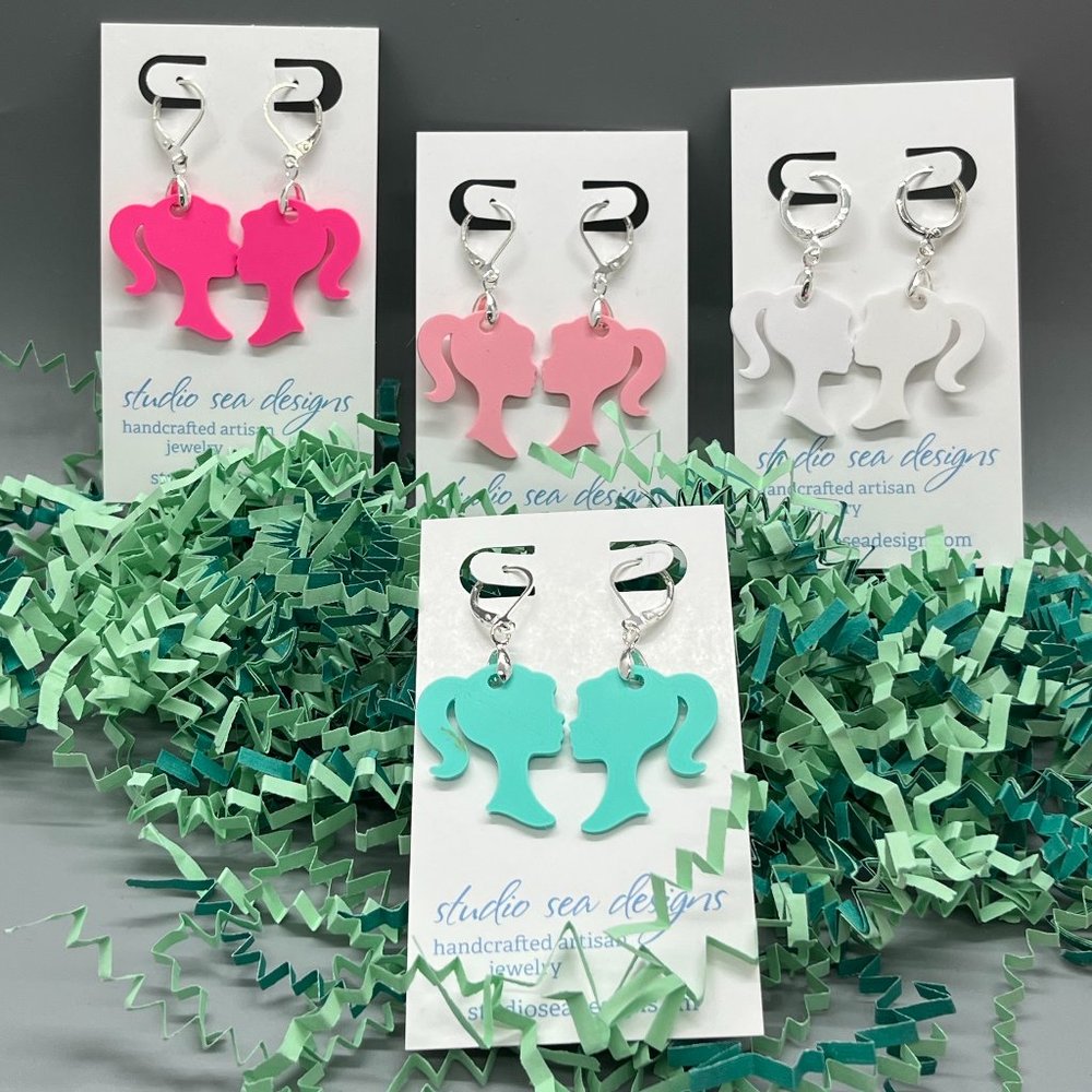 Barbie Earrings-Girl Silhouette Earrings-Barbie Girl Jewelry-New!